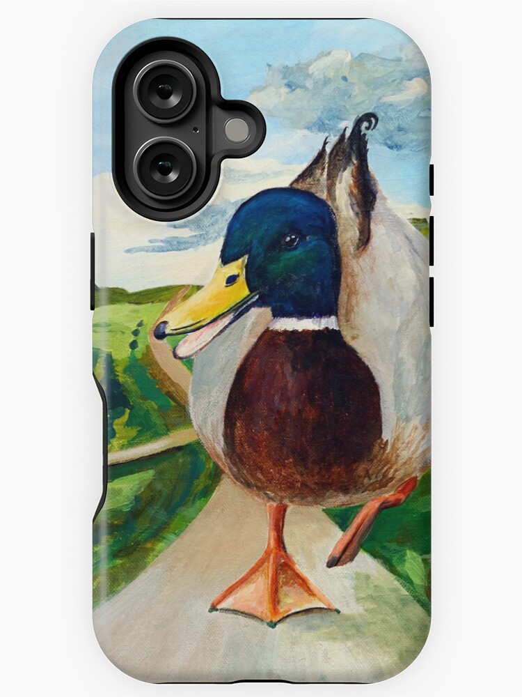 Thumbnail 1 von 4, iPhone-Hülle, Eine große Ente läuft die Straße entlang designt und verkauft von LillianBerthel.