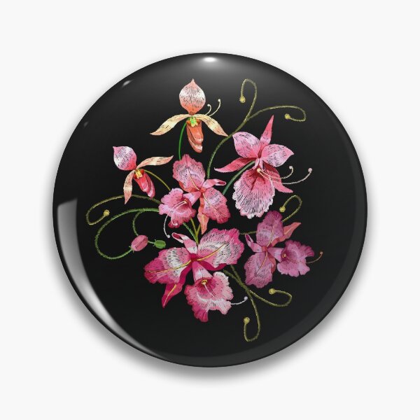 Item preview, Orchids embroidery designed and sold by matrioshka.