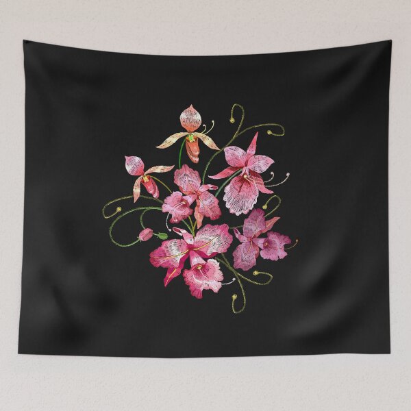 Item preview, Orchids embroidery designed and sold by matrioshka.