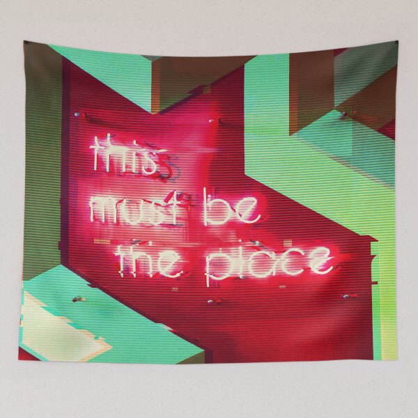 Item preview, "This Must Be The Place" Neon Welcome - Glitch Aesthetic designed and sold by CoitoCG.