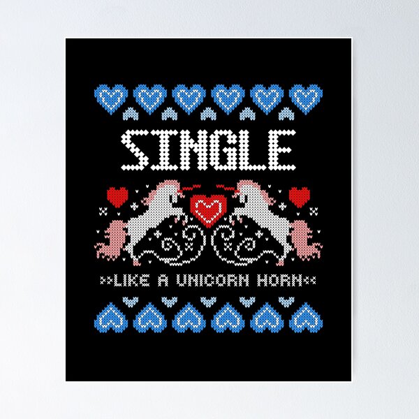 Item preview, Single like a Unicorn Horn. Funny Ugly Christmas Sweater for Singles. designed and sold by Bragamontes.