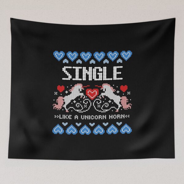 Item preview, Single like a Unicorn Horn. Funny Ugly Christmas Sweater for Singles. designed and sold by Bragamontes.