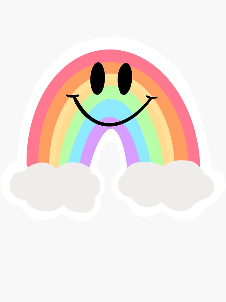"happy pastel rainbow smiley face" Sticker for Sale by eliseholb