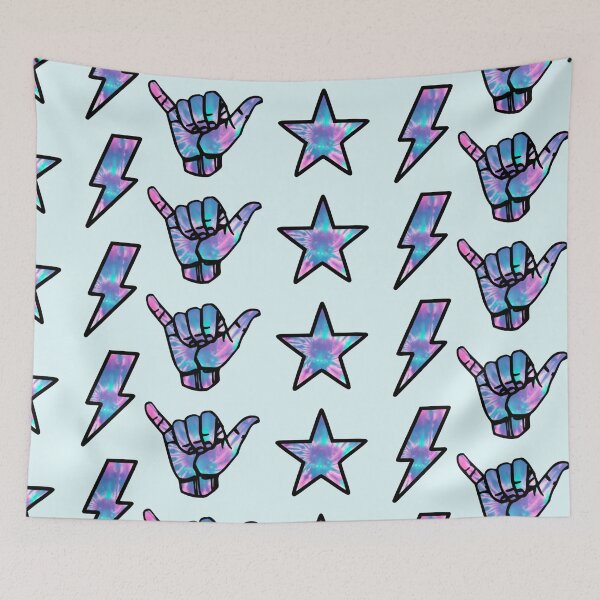 Item preview, tye dye shaka hand, star & lightning sticker pack designed and sold by samantha brachman.