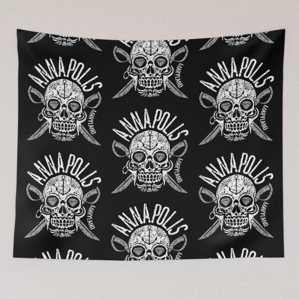 Aperçu de l'œuvre Annapolis Maryland Voile Sugar Skull Cross Bone Daggers Halloween créée et vendue par ArtByBollwitt.