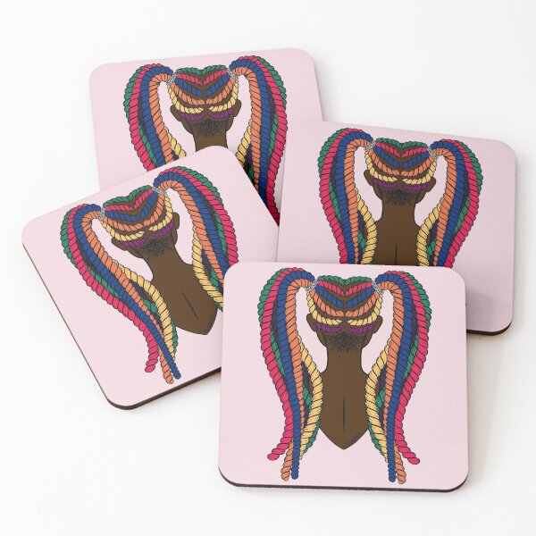 Item preview, Black Girl Rainbow Pink Cartoon Twists Protective Hairstyle designed and sold by JessicaAmber.