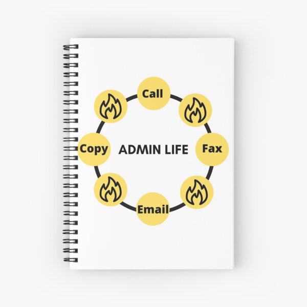 Administrator Office Fire Fighter Yellow Funny Appreciation - Unisex Spiral Notebook