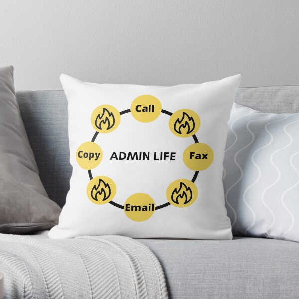 Administrator Office Fire Fighter Yellow Funny Appreciation - Unisex Throw Pillow