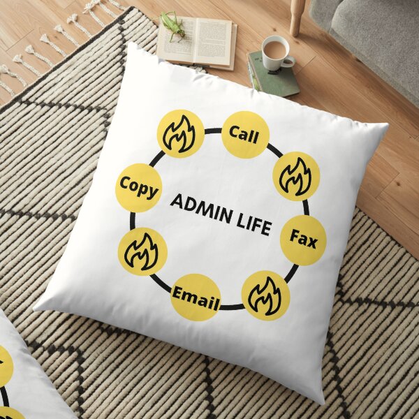 Administrator Office Fire Fighter Yellow Funny Appreciation - Unisex Floor Pillow