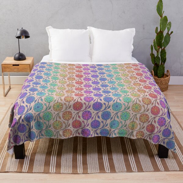 Item preview, Rainbow Floral Pattern - Light Cream designed and sold by JayBirdsBrain.