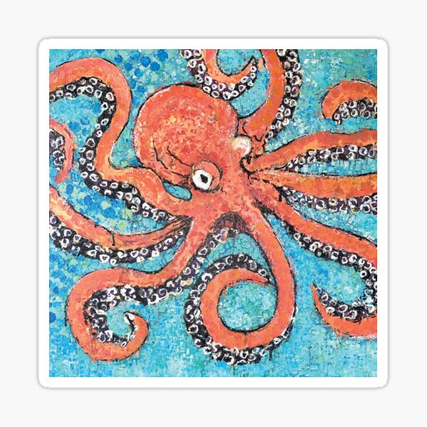 Pegatina «Pulpo de coral» de AmcalmArtisty | Redbubble