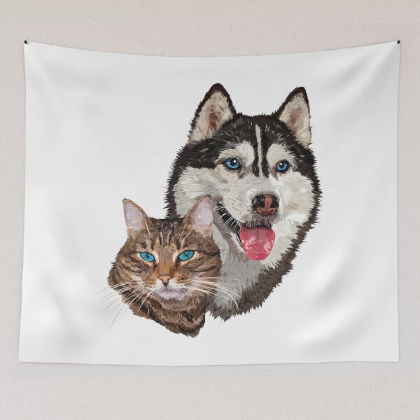Aperçu de l'œuvre Chat et husky créée et vendue par obscurite.