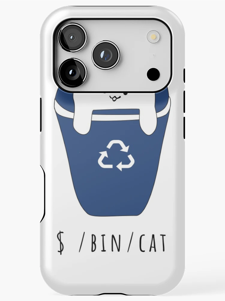 Thumbnail 1 of 4, iPhone Case, $ /bin/cat Linux Command Line Cat designed and sold by coder-kitty.