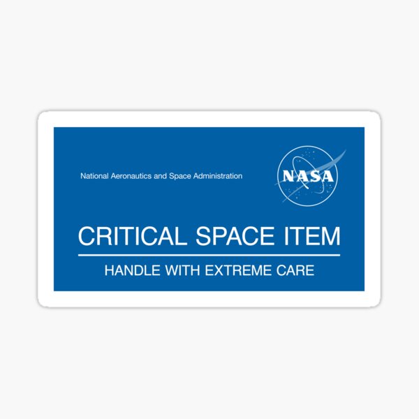 NASA - Critical Space Item, Handle with Extreme Care (Blue) Sticker