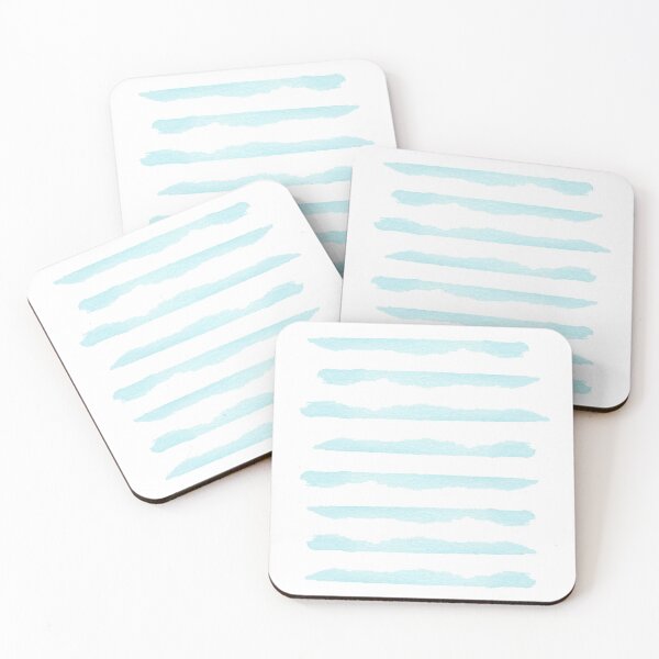 Item preview, Aqua watercolor stripes designed and sold by heartofanna.