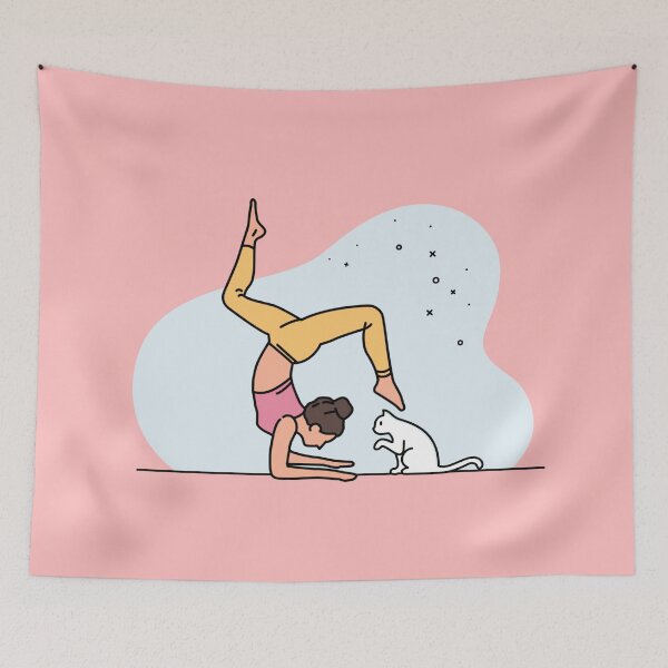 Item preview, YOGA WITH CAT handstand designed and sold by Trio's Stuff.