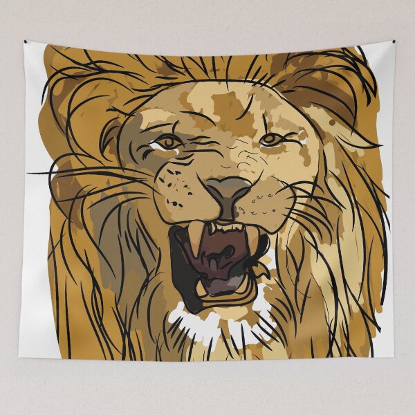 Item preview, Roaring lion head poster | Roaring lion head painting  designed and sold by KARTICK DUTTA.