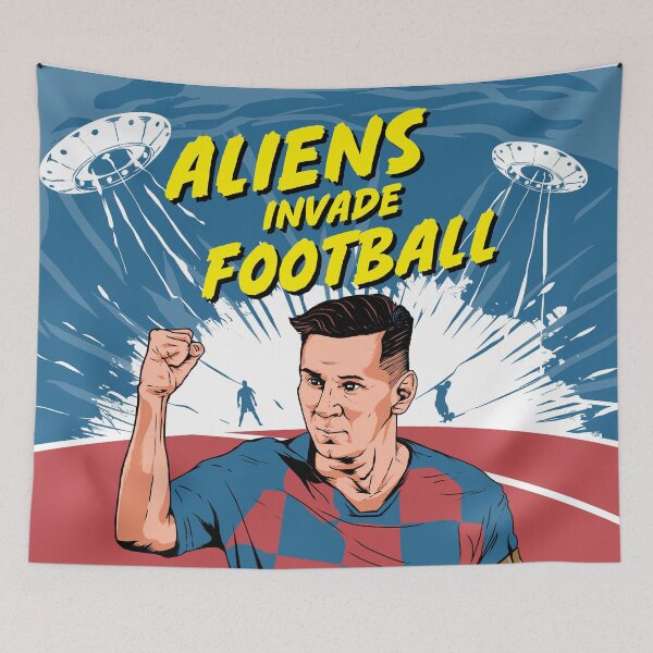 Item preview, aliens invade football designed and sold by unfamouzzz.