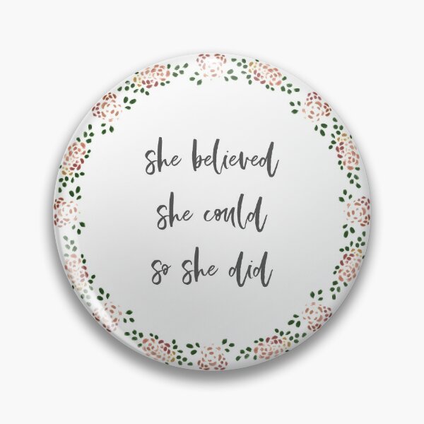 Item preview, She Believed She Could So She Did Handlettering Floral Wreath designed and sold by CarlosAlberto.