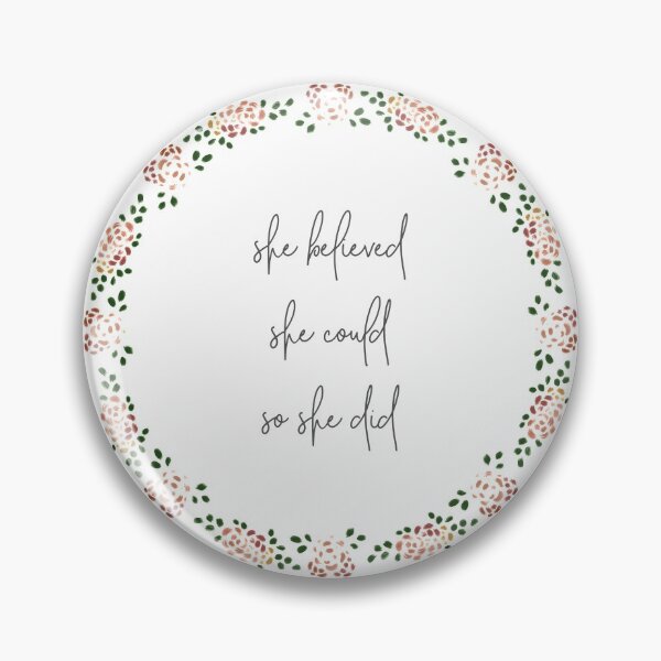 Item preview, She Believed She Could So She Did Handwriting Floral Wreath designed and sold by CarlosAlberto.