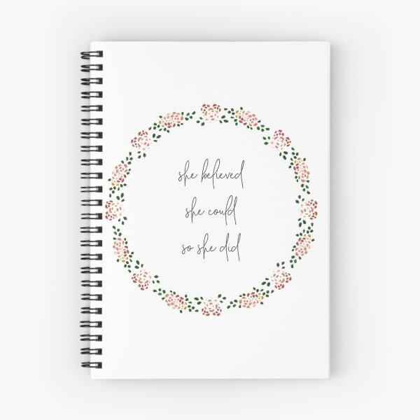 Item preview, She Believed She Could So She Did Handwriting Floral Wreath designed and sold by CarlosAlberto.