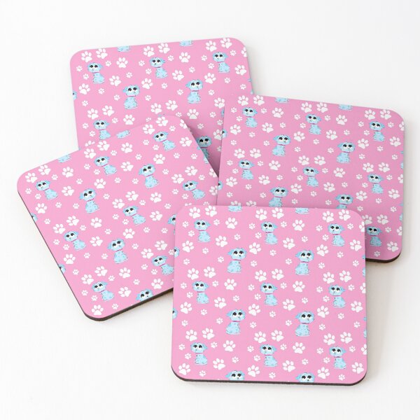 Item preview, blue and pink collar puppy dog pattern looking up spotted designed and sold by BabyPaws.