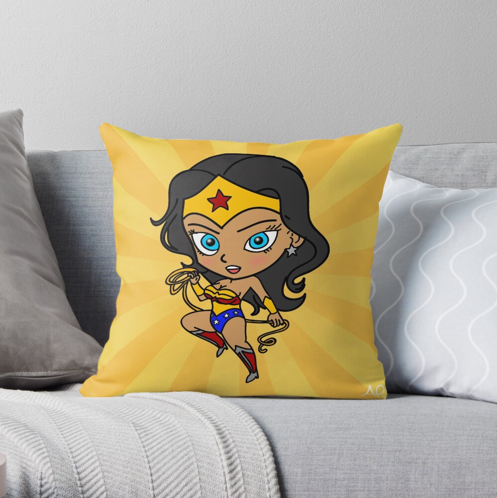 Professional Design Cute Lasso Girl with background Throw Pillow by Parish84 TP-OVH3J7SO