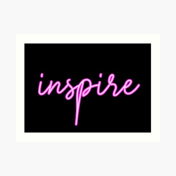 "Inspire Pink Neon Lights " Art Print by pattybessie Redbubble