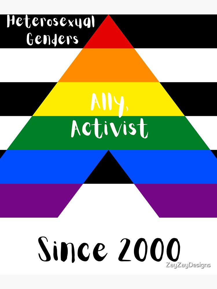 "Heterosexual Ally Pride Flag Meaning" Sticker by ZayZayDesigns Redbubble