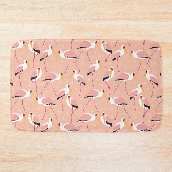 Item preview, Fun Pink Yellow Billed Storks designed and sold by Claire Wall Designs.