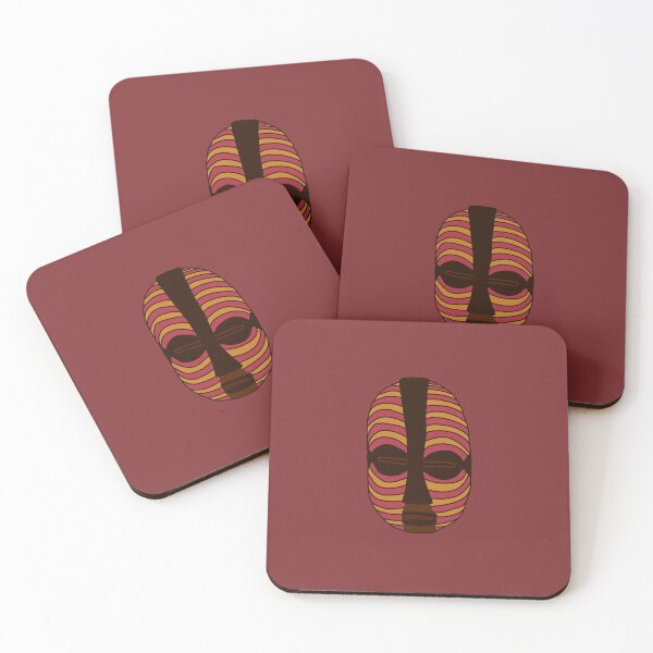Item preview, African mask with stripes pattern designed and sold by JokeGysen.