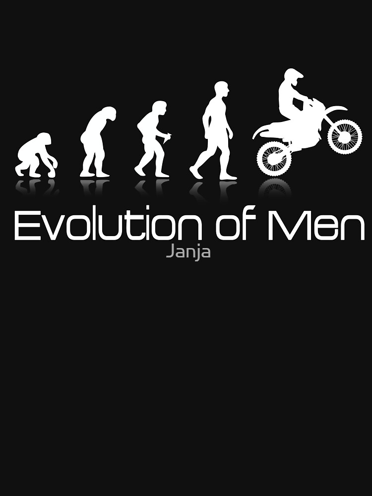 Evolution of Men - White Print by Janja