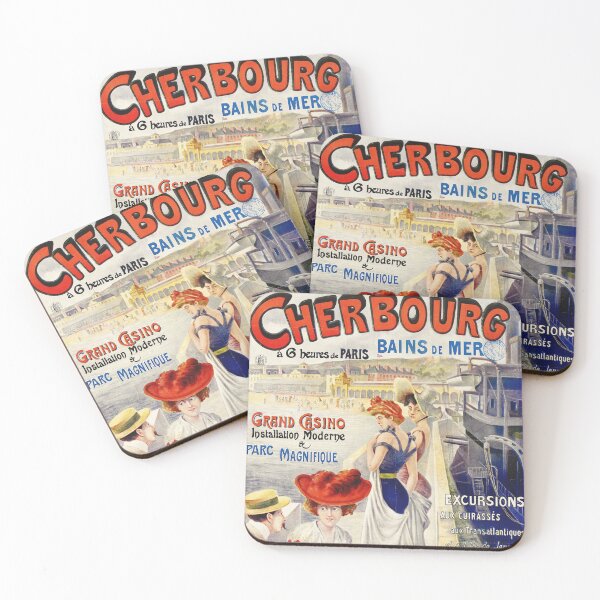 Item preview, Vintage poster - Cherbourg - travel poster designed and sold by DejaVuStudio.