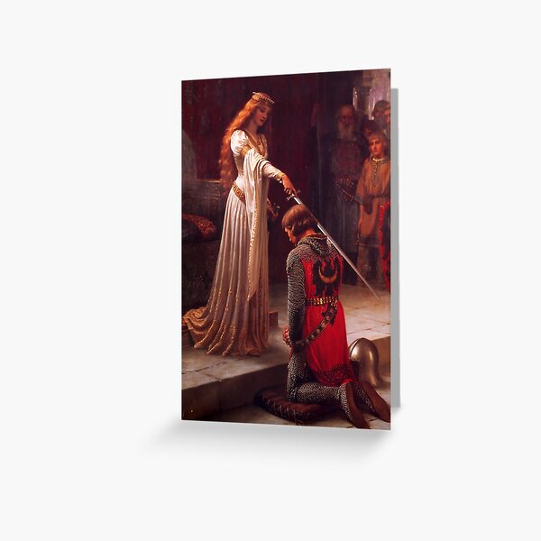 Pre- Raphaelites - The Accolade by British artist Edmund Leighton from 1901 Greeting Card