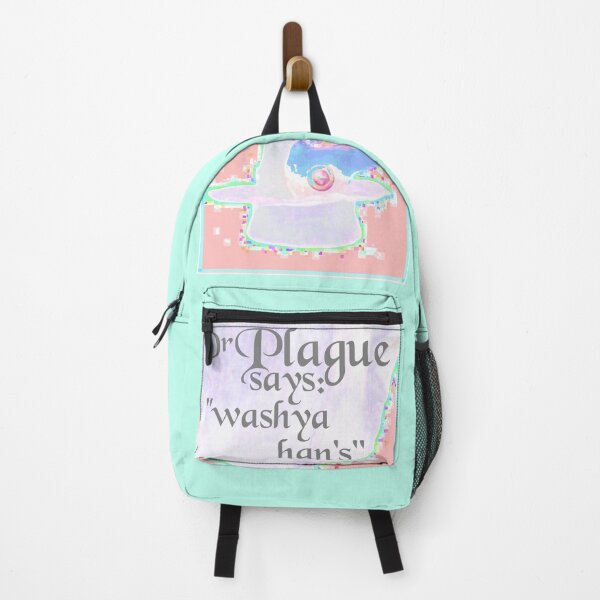 Item preview, Dr Plague says washya hans pastel health awareness pixel art inspired 80s style designed and sold by Fashionmonger.