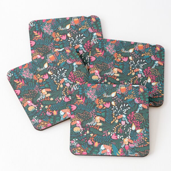 Item preview, Toucans and Flowers Tropical Pattern designed and sold by space-kitten.