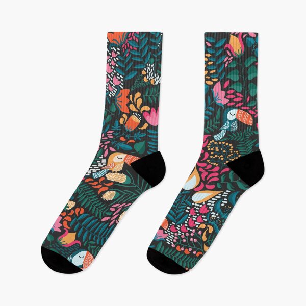 Item preview, Toucans and Flowers Tropical Pattern designed and sold by space-kitten.