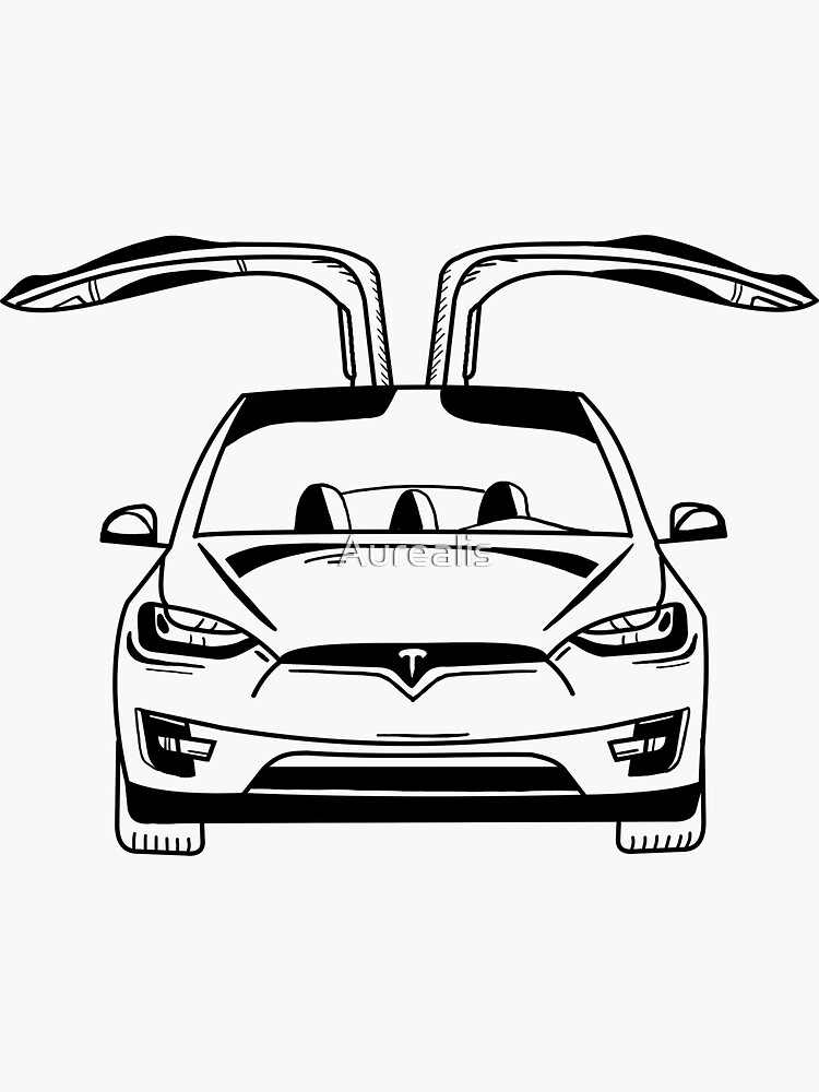 Tesla model X Sticker for Sale by Aurealis