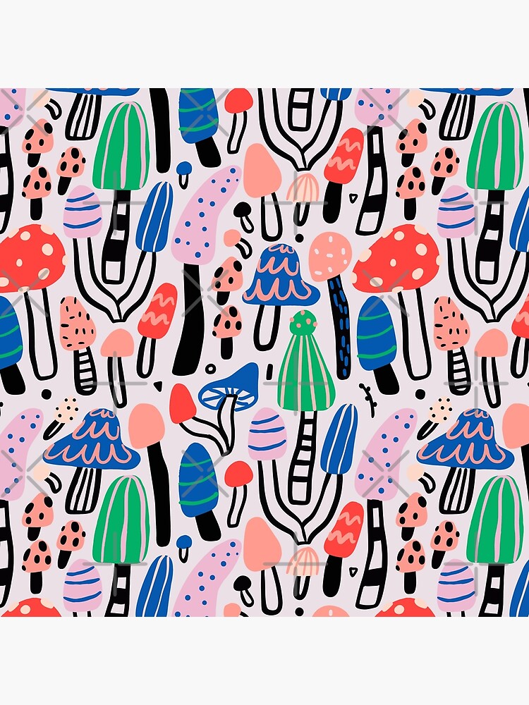 Bold cool mushrooms pattern. by kostolom3000