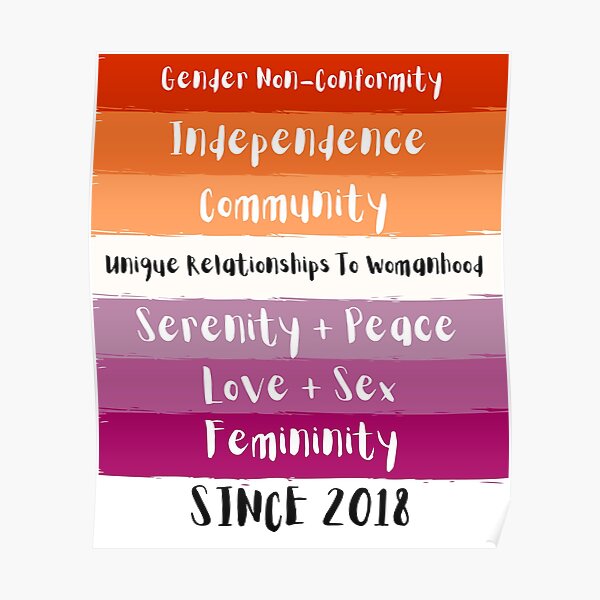 Lipstick Lesbian Pride Flag Meaning Poster For Sale By Zayzaydesigns