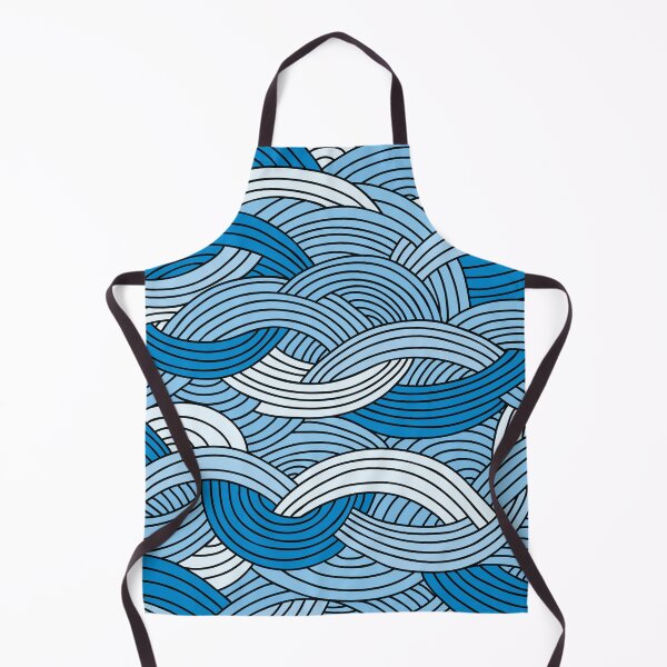 Item preview, Minimal blue ocean waves doodle pattern designed and sold by baligaia.