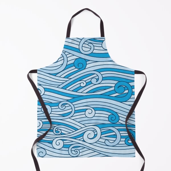 Item preview, Hand drawn minimal blue ocean waves pattern designed and sold by baligaia.