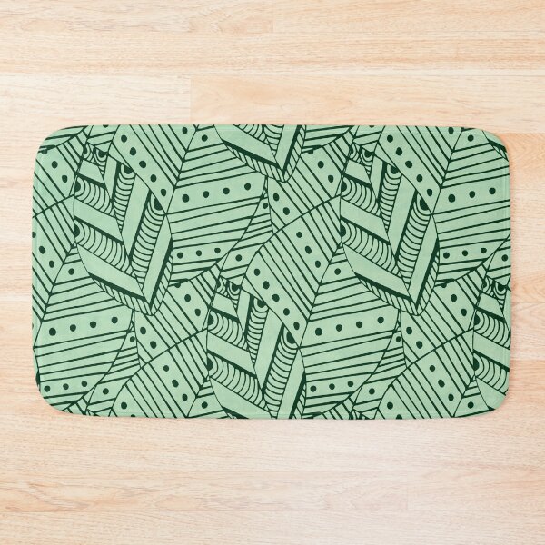 Item preview, Hand drawn leafs minimal mint green pattern designed and sold by baligaia.