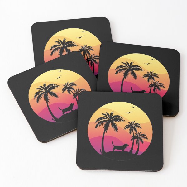 Item preview, Beach, Palm Trees and Basset Hound designed and sold by DogsHearted.