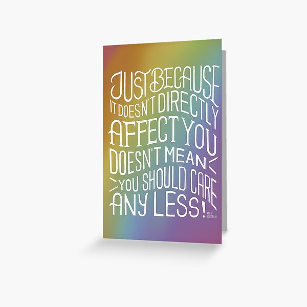 You Should Care! Empathy Quote Lettering Typography Greeting Card