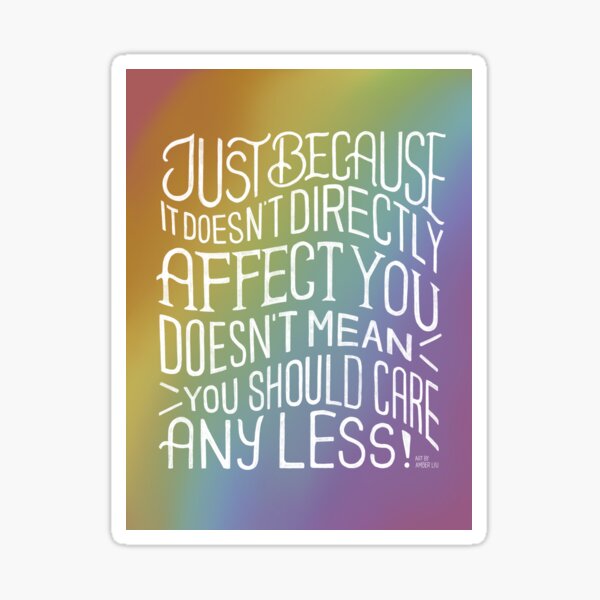 You Should Care! Empathy Quote Lettering Typography Sticker