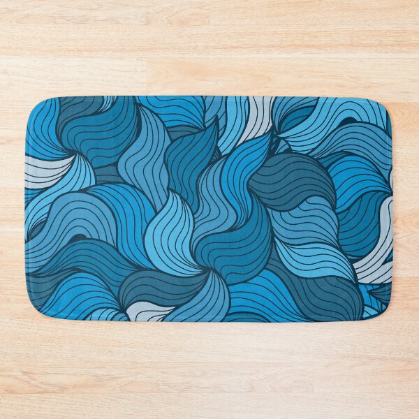 Item preview,  Hand drawn minimal blue ocean waves pattern designed and sold by baligaia.