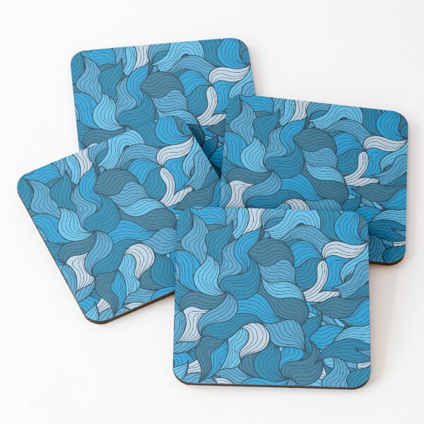 Item preview,  Hand drawn minimal blue ocean waves pattern designed and sold by baligaia.