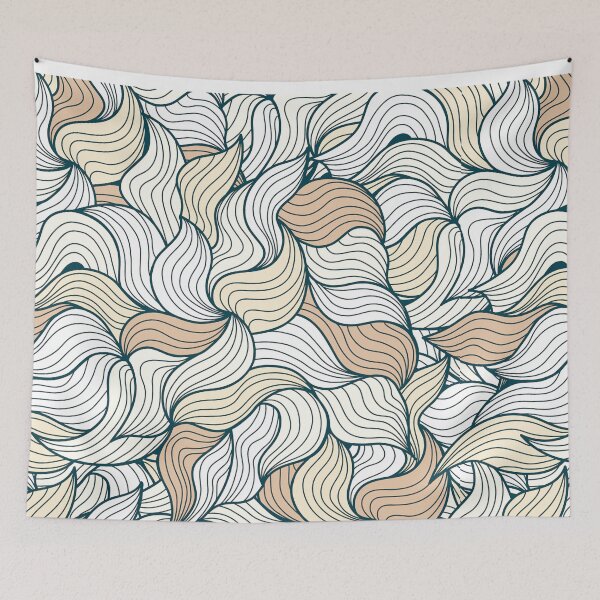 Item preview, Minimalistic abstract leafs pattern designed and sold by baligaia.