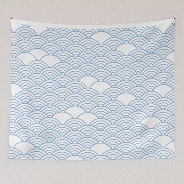 Item preview, Minimal blue ocean waves pattern designed and sold by baligaia.